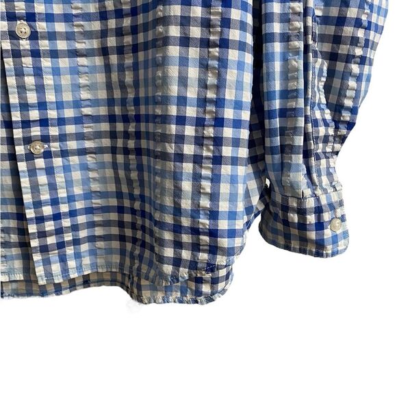 Vineyard Vines Plaid Harbor Shirt Men's Sz L Blue White Long Sleeve Vented Beach - Picture 8 of 15